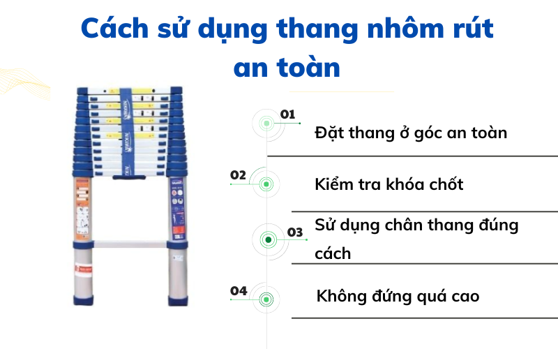 cách sử dụng thang nhôm rút