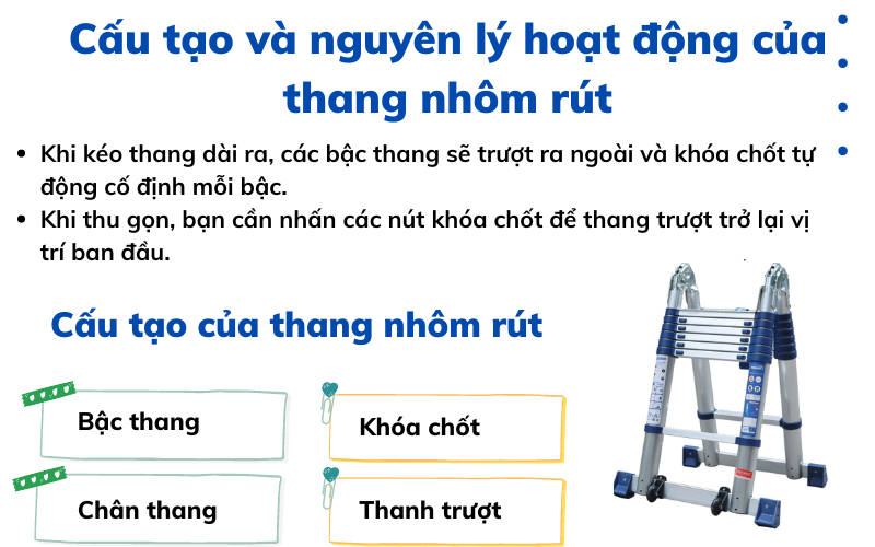 cách sử dụng thang nhôm rút