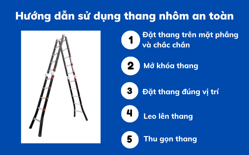 Hướng dẫn sử dụng thang nhôm an toàn